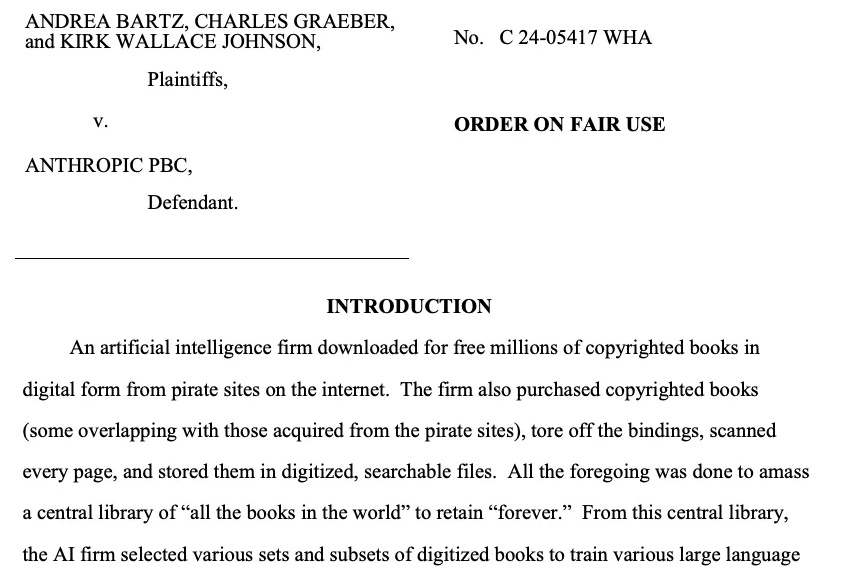 AI“读书”合法了：美法院最新裁定，无需作者同意，已购书籍可用于训练AI
