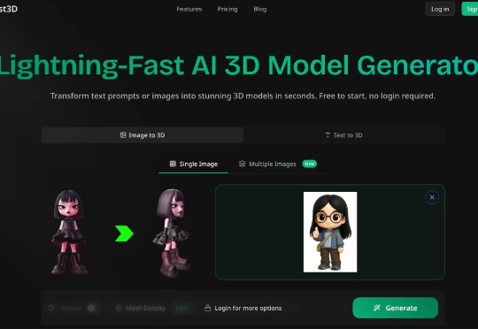 无需注册、无需登录、一键把图片或文字转成3D模型的网站