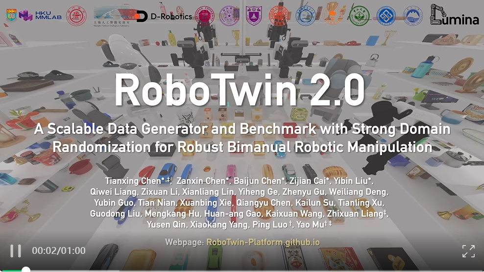 RoboTwin系列新作：开源大规模域随机化双臂操作数据合成器与评测基准集