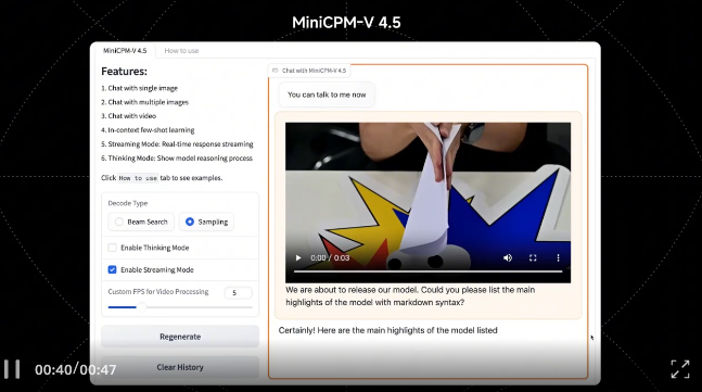 多模态新旗舰MiniCPM-V 4.5：8B 性能超越 72B，高刷视频理解又准又快