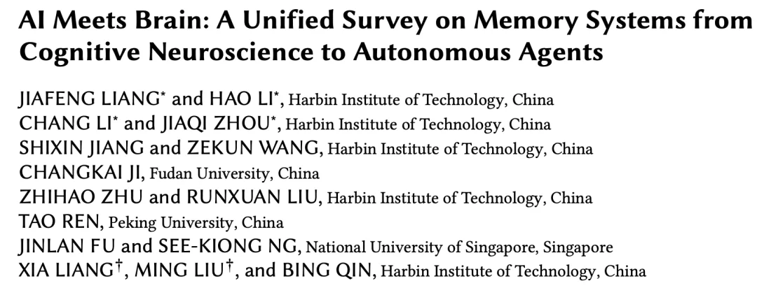 打破学科壁垒！400篇参考文献重磅综述，统一调查「人脑×Agent」记忆系统