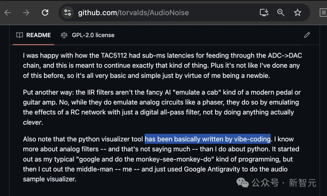 Linux祖师爷真香现场！曾嘲讽AI编程是垃圾，如今亲自下场氛围编程