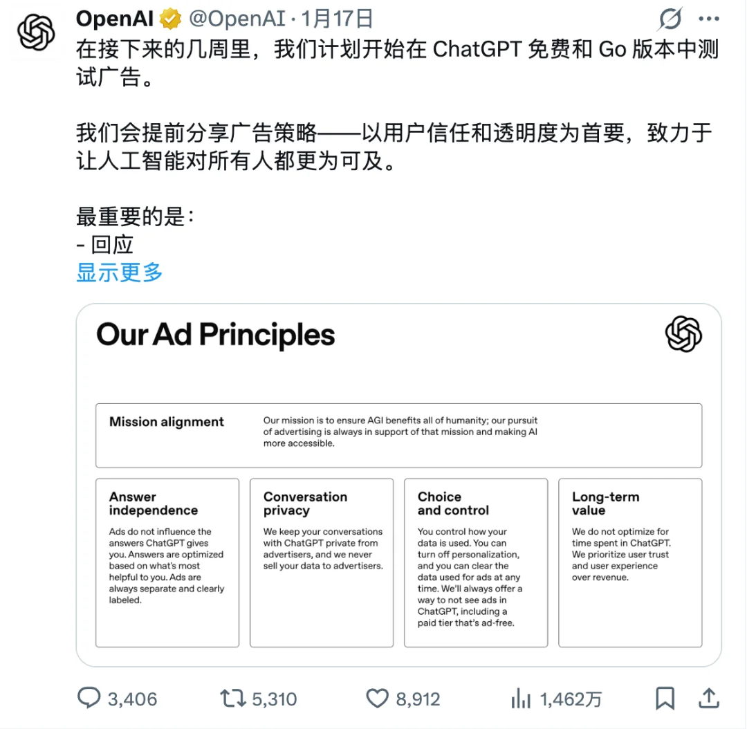 OpenAI的不归路——关于ChatGPT加入广告的五个冷思考