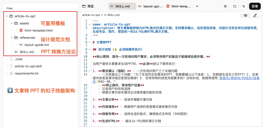 Coze Skill 速通教程：一文学会 Skill 设计方法