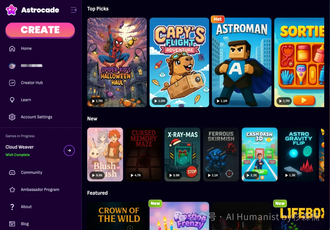 李飞飞联创 + 1200 万美元融资,Astrocade 被资本押成「AI 游戏版 TikTok」|附带全面实测拆解