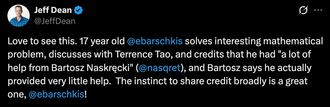 17岁高中生用AI解决数学界难题，陶哲轩、Jeff Dean点赞