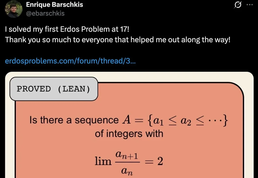 17岁高中生用AI解决数学界难题，陶哲轩、Jeff Dean点赞
