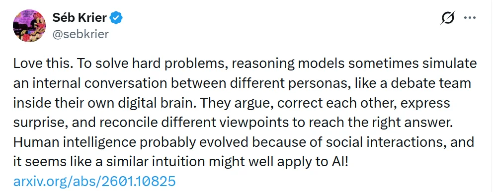 DeepSeek-R1推理智能从哪儿来？谷歌新研究：模型内心多个角色吵翻了