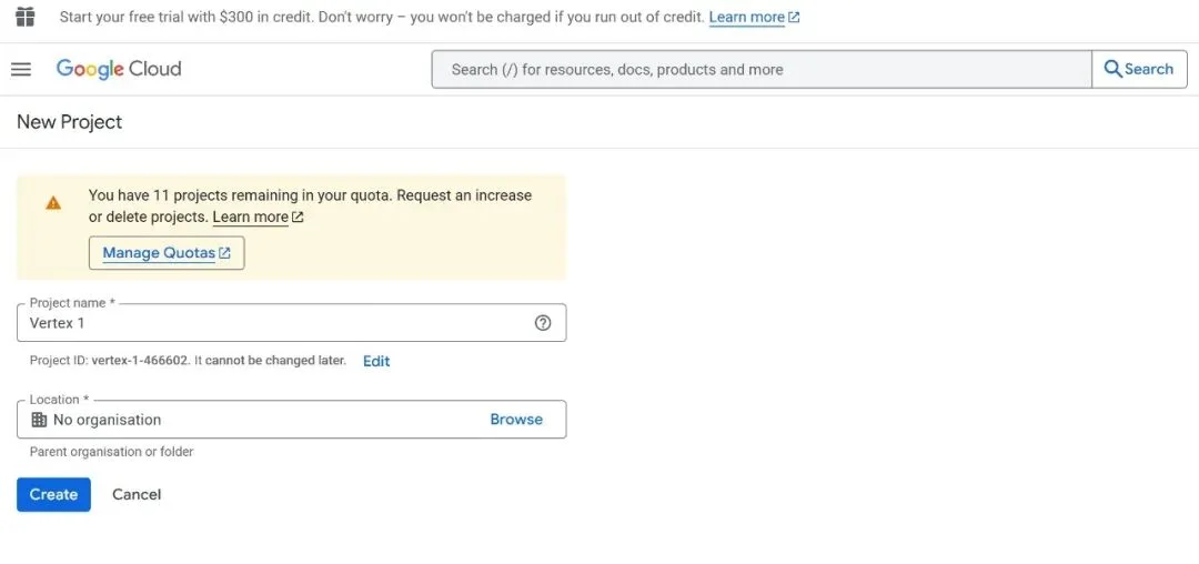 谷歌Vertex AI 1000美元赠金领取手把手教程