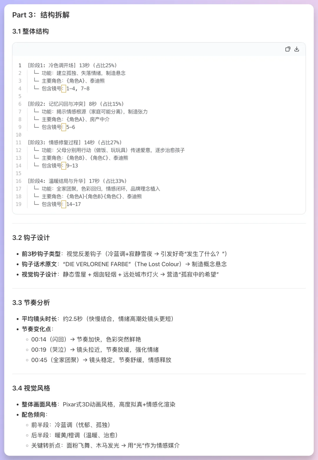 免费视频切片分析+脚本再创作，提示词分享。