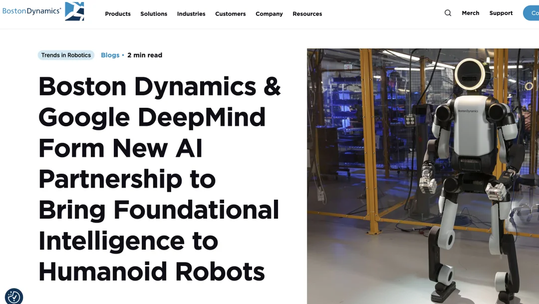 近十年后谷歌与波士顿动力再「牵手」，这次要为人形机器人注入「灵魂」