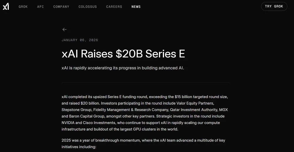 1400亿!马斯克xAI又拿巨额融资,英伟达再次出手