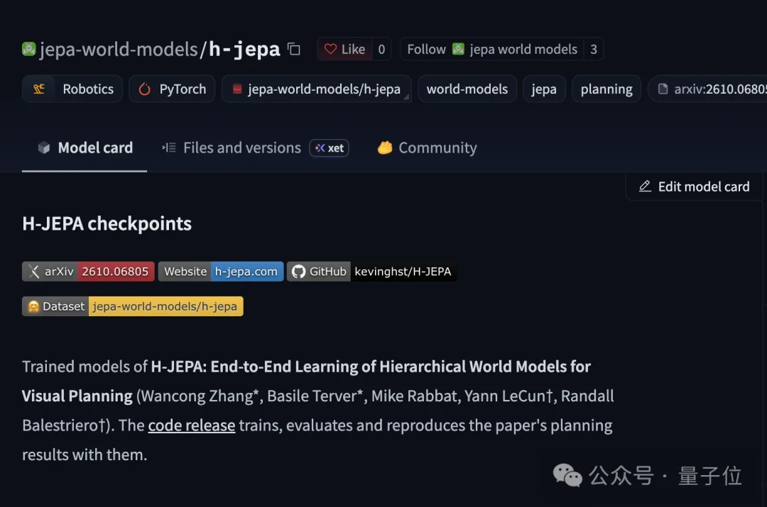 H-JEPA！LeCun世界模型创业交卷，代码权重全部开源