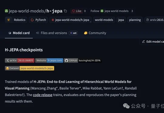 H-JEPA！LeCun世界模型创业交卷，代码权重全部开源