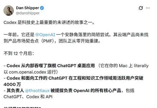 Tibo的Codex翻盘记：接手不到一年就吞掉了ChatGPT