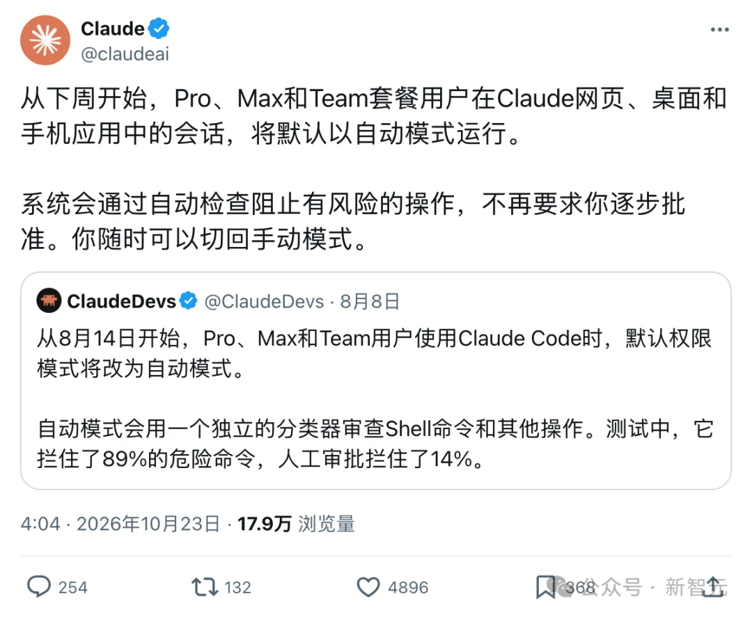 刚刚,Claude自动模式将全球上线!OpenAI曝出最恐怖一幕