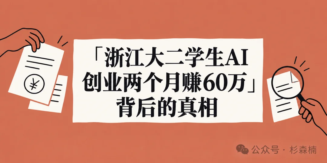「浙江大二学生AI 创业两个月赚60万」背后的真相