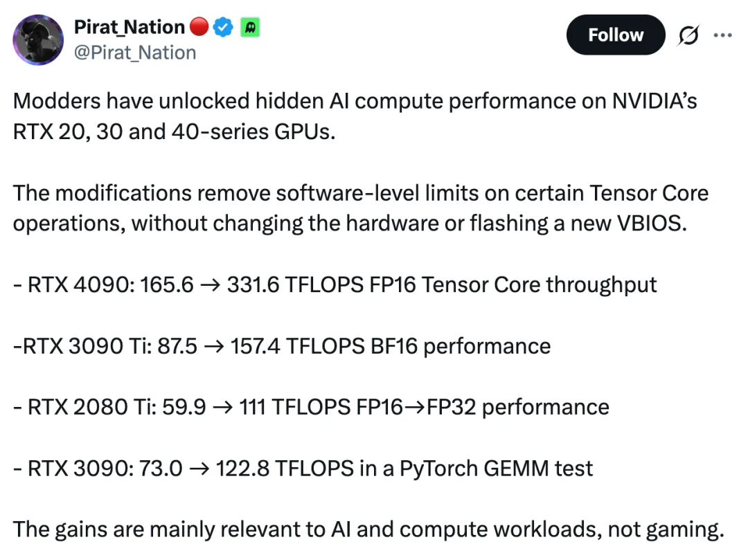 英伟达GPU隐藏算力被开源解锁!不改官方驱动,RTX 4090吞吐翻倍