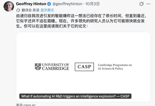 刚刚，Hinton发了首篇RSI论文