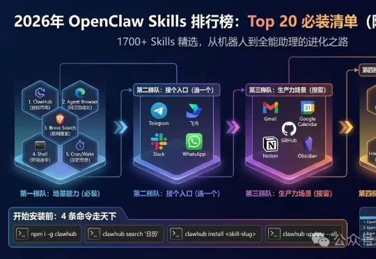 2026年OpenClaw Skills排行榜：Top 20必装清单（附安装顺序）