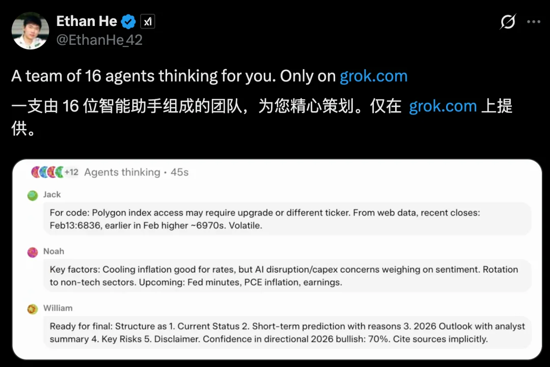 马斯克把Grok 4.2放出来了!免费可玩,至尊版月费300刀,16个Agent组成智囊团