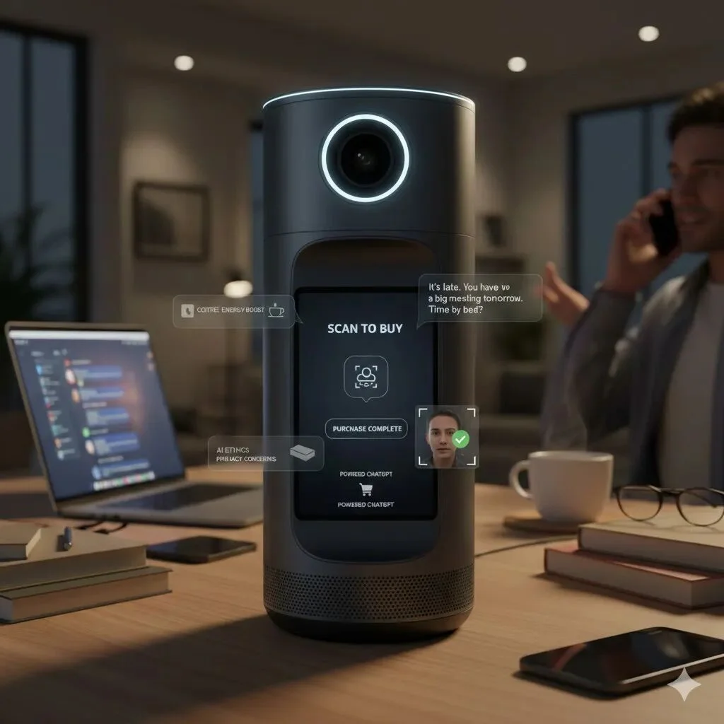 刚刚,OpenAI 硬件全家桶曝光!智能音箱内置摄像头+刷脸购物,ChatGPT 要住进你家了