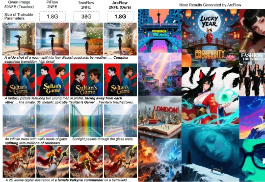 又快又省？仅5%参数、训练快4倍！ArcFlow用「非线性」魔法实现FLUX/Qwen推理40倍加速