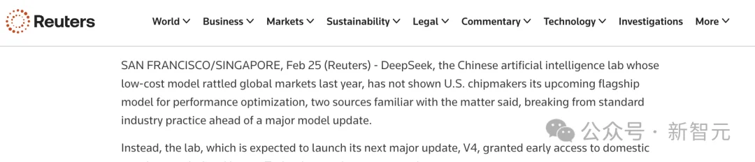 DeepSeek V4逼近，美国慌了！被曝绕过英伟达优先国内，绝密参数已泄露
