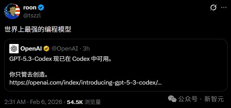 硅谷一夜两弹! GPT-5.3-Codex狙击Claude 4.6, 奥特曼真急了