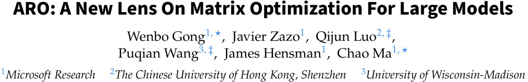 正交化之外是什么？微软等提出ARO优化器：训练提速1/3，揭示矩阵优化新「蓝海」