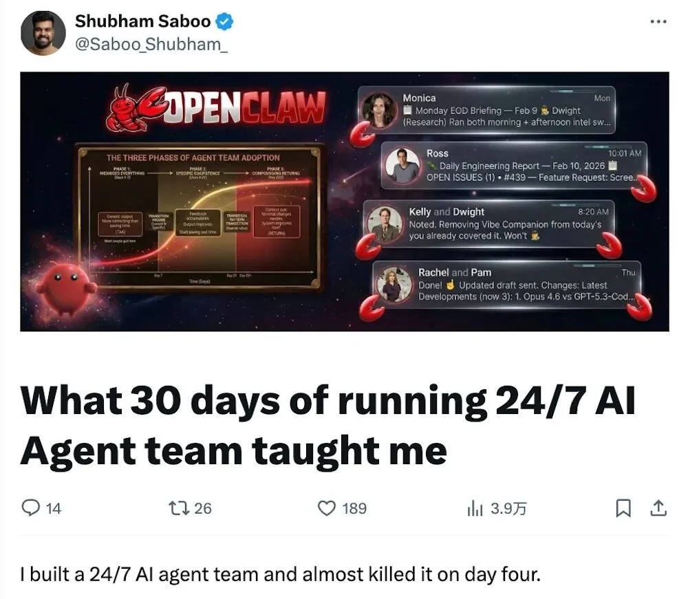 30天养虾秘籍公开！第4天差点团灭，最后跑出“AI军团”，超全避坑干货在此