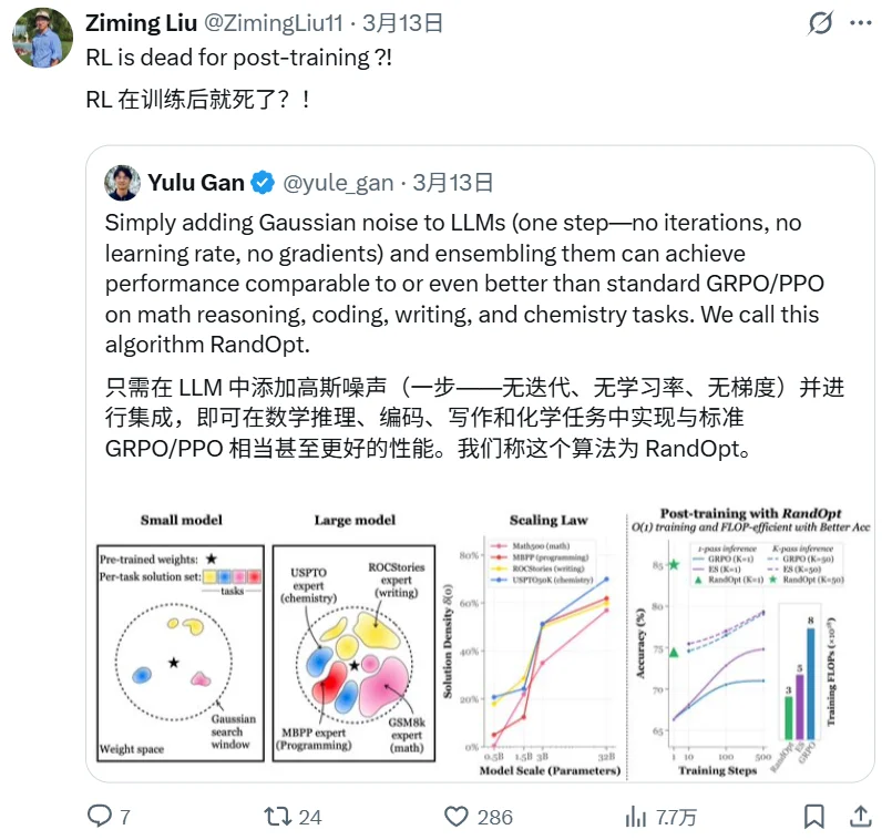 后训练中的RL已死？MIT新算法挑战传统后训练思维，谢赛宁转发