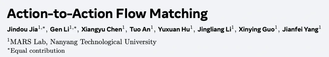 告别噪声初始化：NTU MARS Lab提出A2A新范式，实现机器人高性能单步动作生成