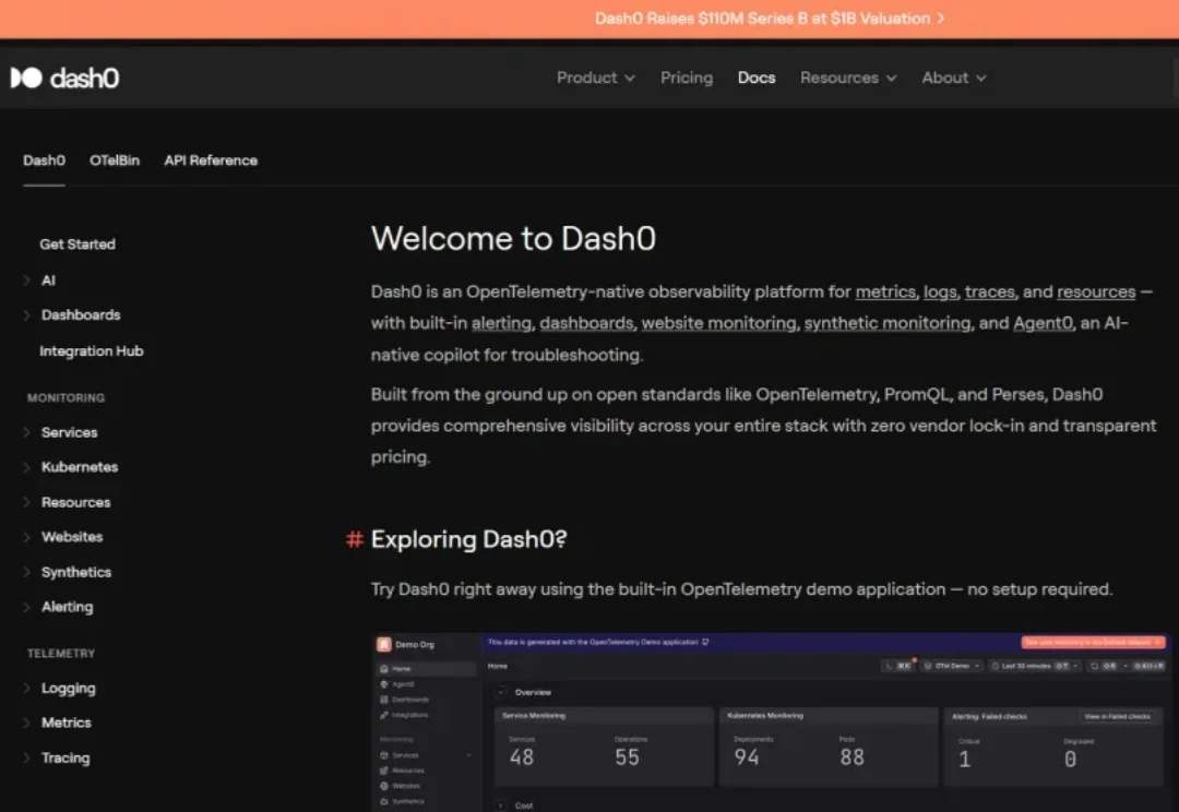 速递｜可观测性赛道诞生新黑马，Dash0融资1.1亿美元，估值达10亿美元，用OpenTelemetry挑战Datadog