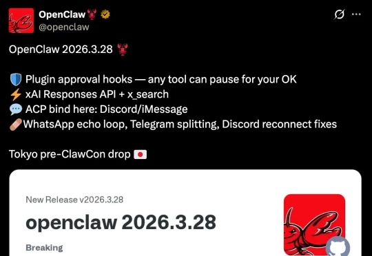 OpenClaw 3.28上线！4天爆更上百项重要更新