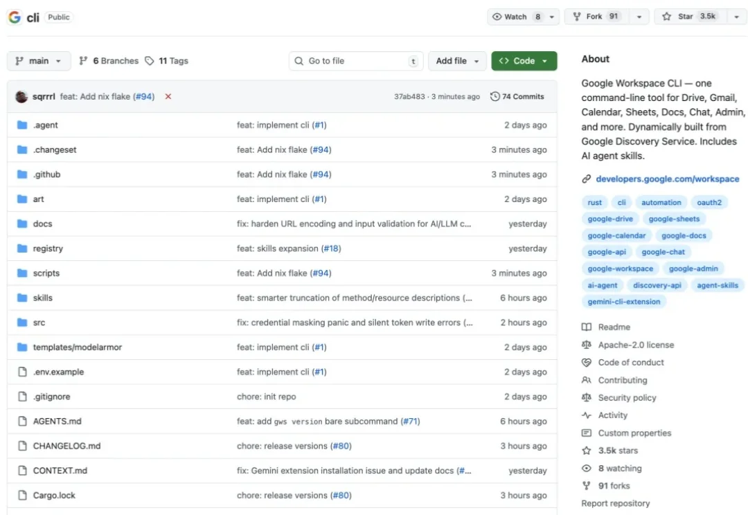 谷歌发布官方 CLI，可操作所有谷歌文档