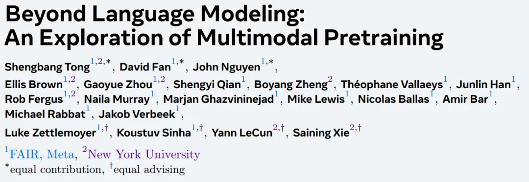 多模态预训练，才是大模型的下一条路？Yann LeCun、谢赛宁参与