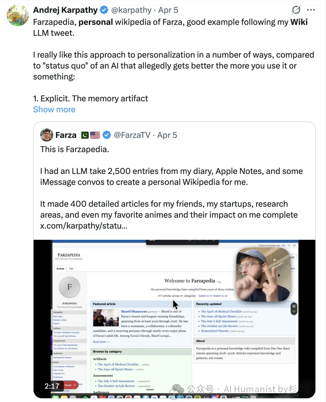 看完 Karpathy 的推文，我决定用 AI 给自己建一座「人生碎片 Wiki 百科」｜附保姆级教程、已开源