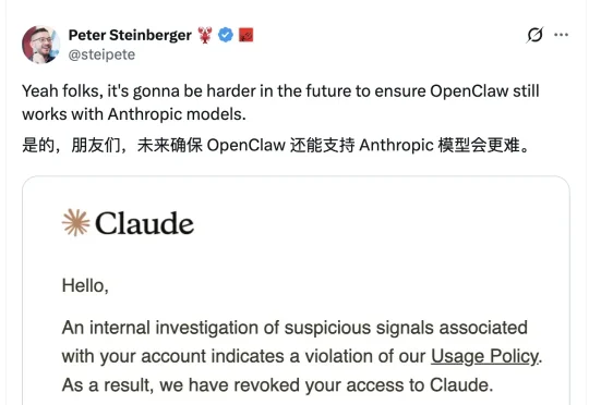 龙虾之父Claude账号被封！近百万人围观：故意的还是不小心的