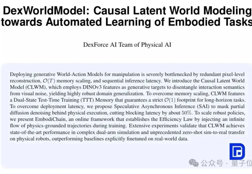 跨维智能DexWorldModel斩获榜首，世界模型真正的考场在机器人执行里