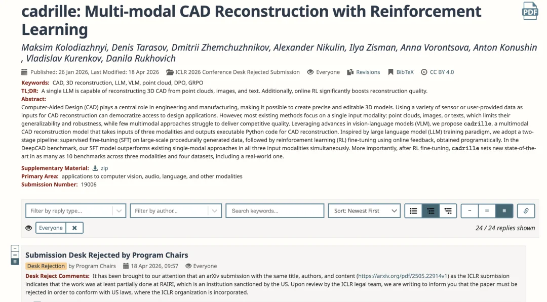 ICLR发了Oral又反悔，理由是查到了制裁名单？