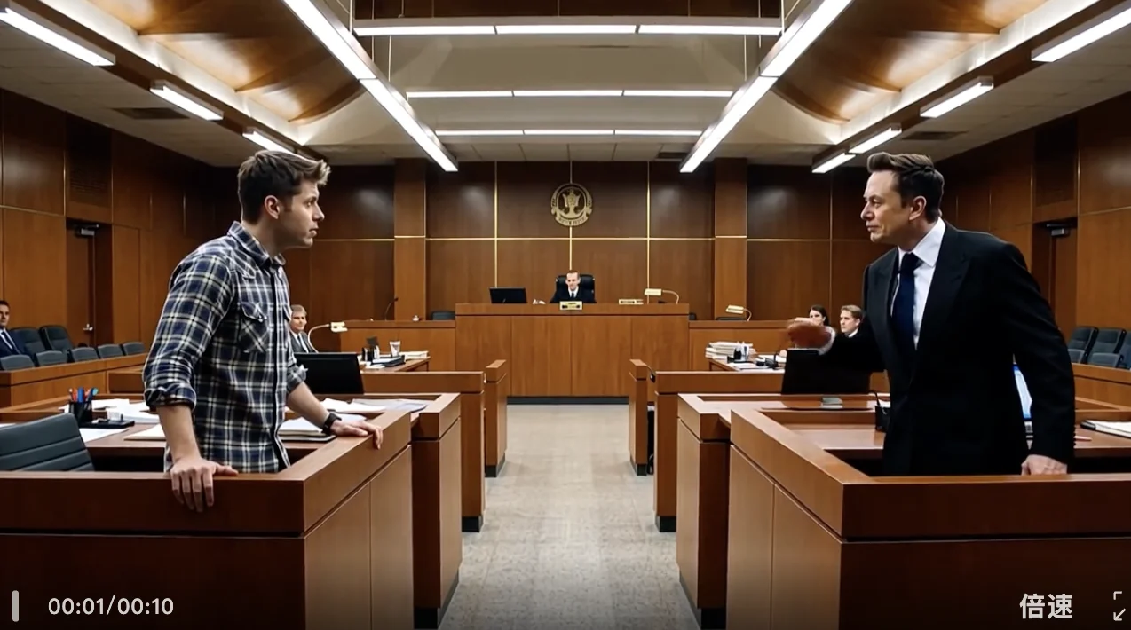 阿里HappyHorse突然上线！实测让马斯克和奥尔特曼法庭开撕，还手搓了GTA6