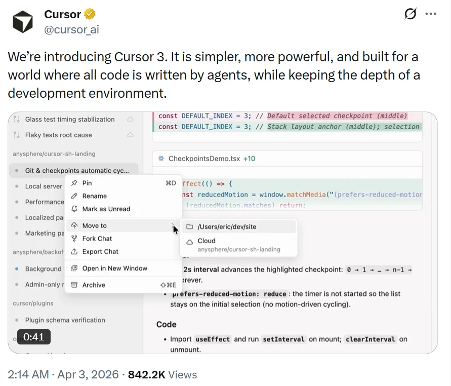 Cursor彻底转型了！首个Agent指挥中心重磅来袭！本地云端丝滑切换，网友：“投机式编辑”快得离谱！