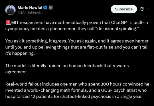 顶级恐怖！MIT数学实锤证明：ChatGPT正诱发「AI精神病」，全球14人已死亡