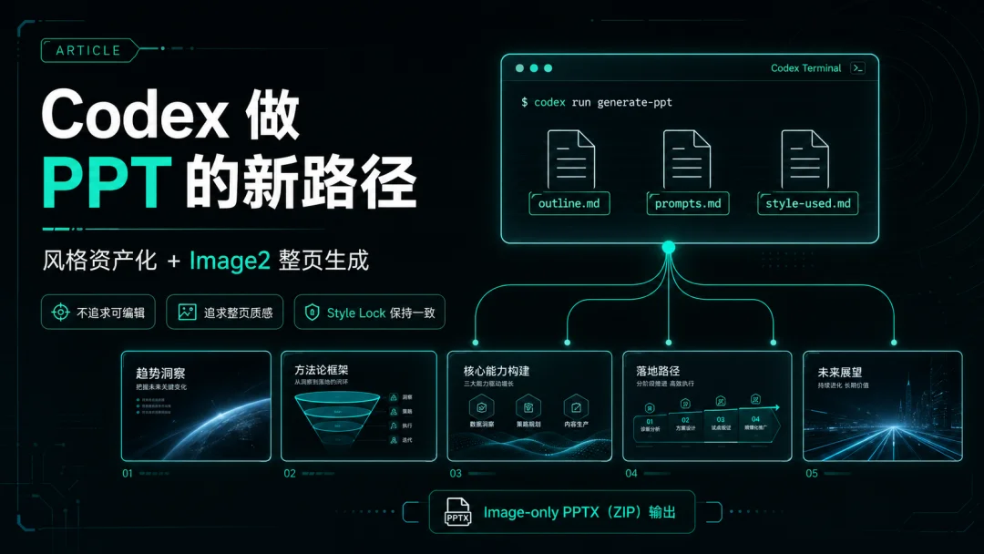 当我用Codex做PPT，这可能是目前最好的解法之一。