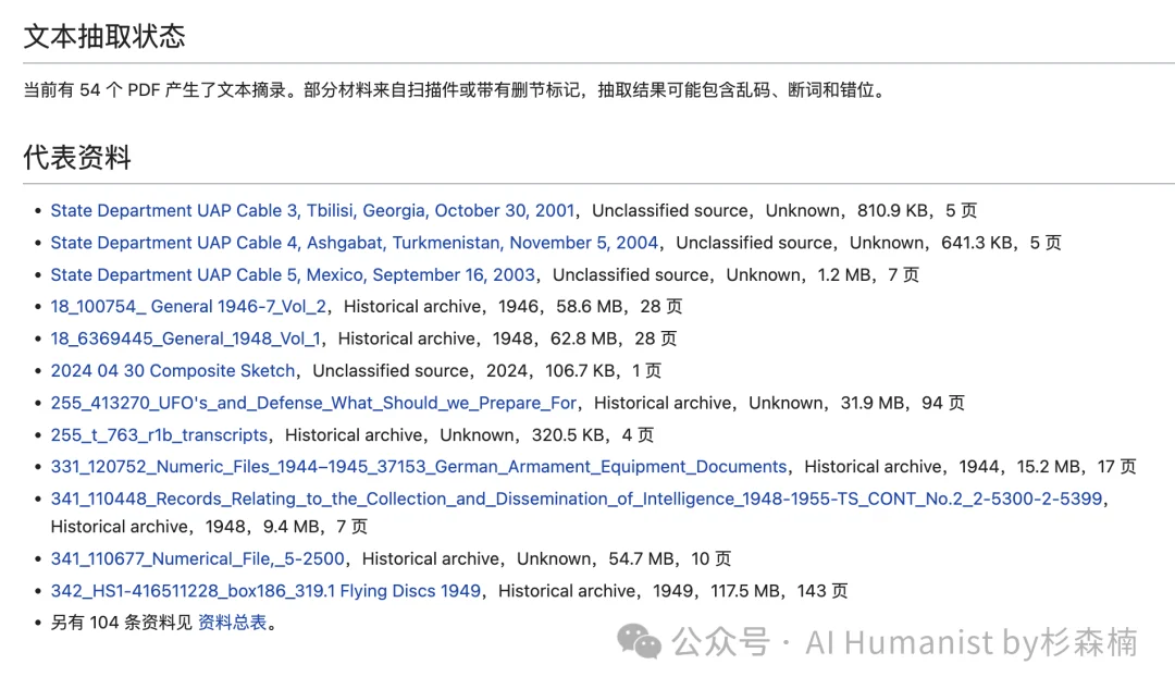翻完五角大楼公开的全部 UFO 档案后，我完整做了一个 Wiki 网站给大家用