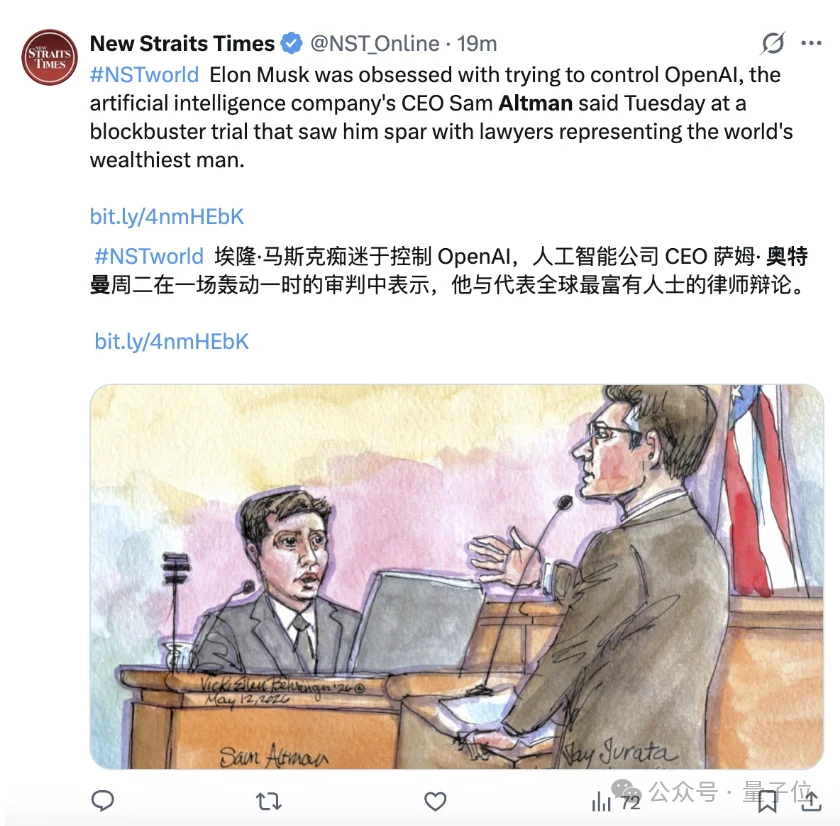 奥特曼趁马斯克出差爆猛料:他曾想让子女继承OpenAI