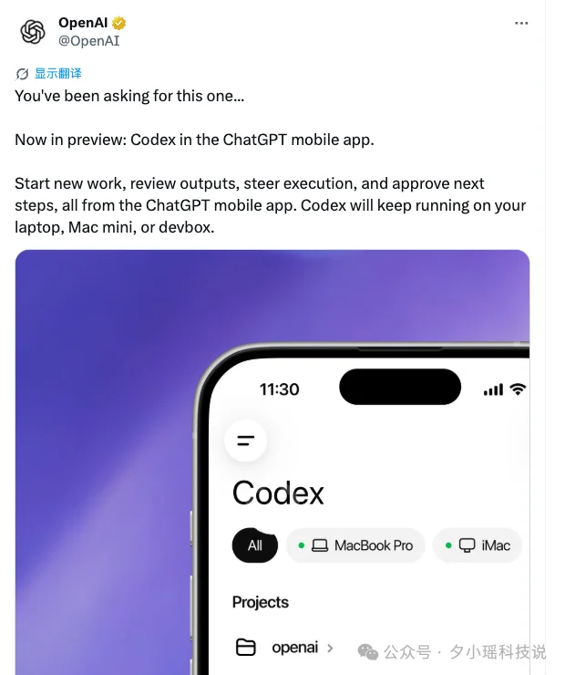 Codex上线手机端啦！免费用户可用