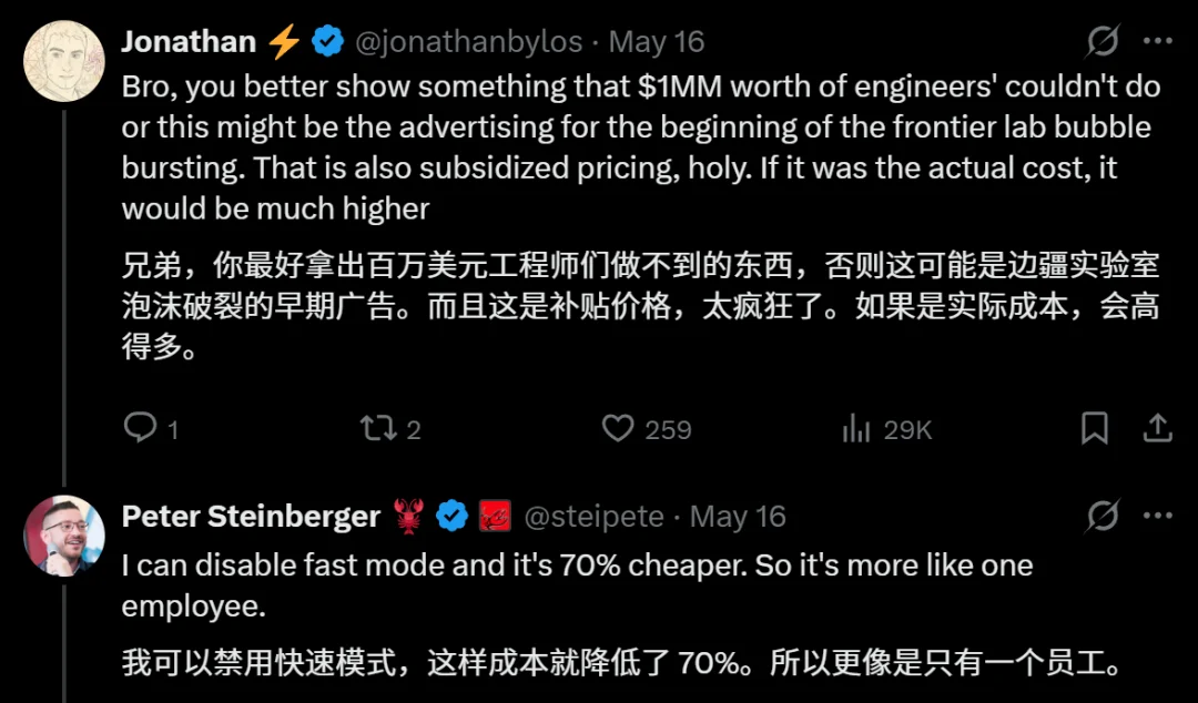 3个人带100个AI程序员，一个月烧掉130万美元！OpenAI：钱我出