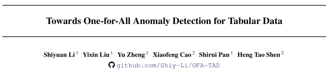 ICML 2026|表格异常检测能否告别「one-for-one」?OFA-TAD迈向one-for-all通用异常检测新范式